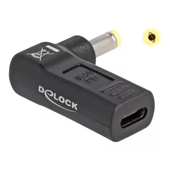 DeLOCK adapteris USB Type-C lizdas į HP 4,8 x 1,7 mm kištuką 90° kampu