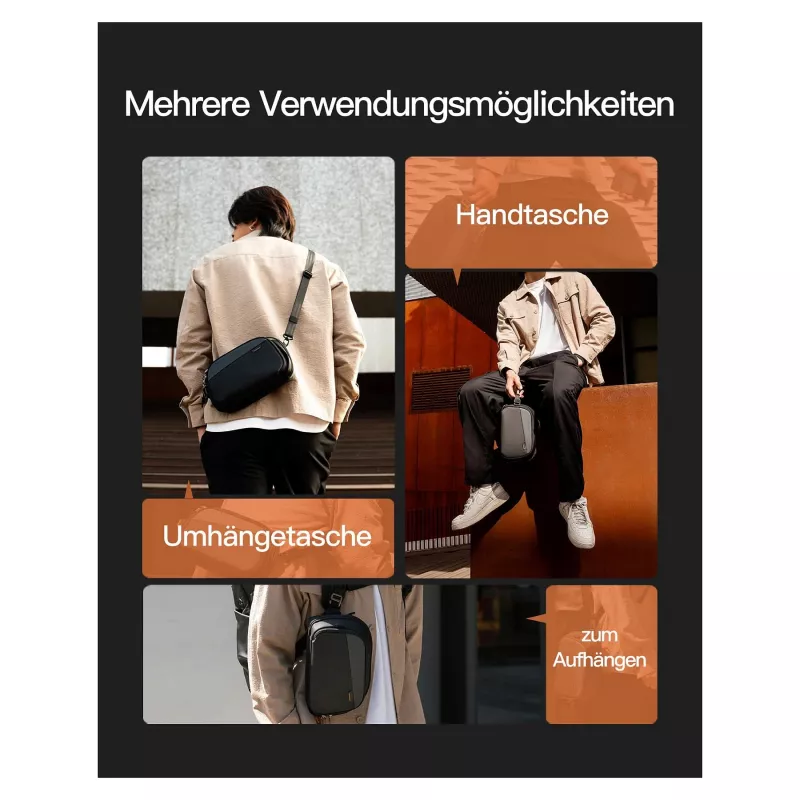 Kabelių maišelis Inateck AB03010 — organizatorius-dėklas 27 × 15,8 × 11 cm, juodas
