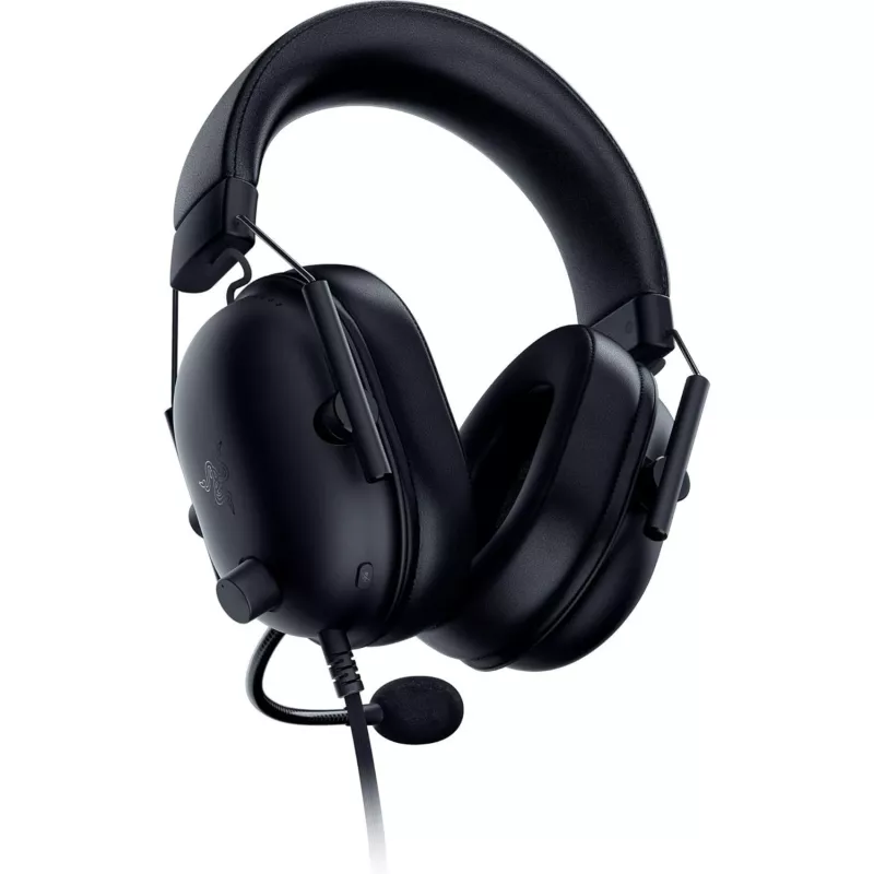 Laidinės žaidimų ausinės Razer JuodaShark V2 X — binauralinės, 3,5 mm, 32 Ω, 12–28000 Hz, lankstus mikrofonas -42 dB, 270 g