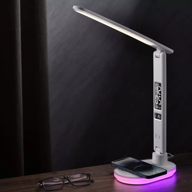 Stalinė lempa Hawk HW-LAMP03 balta RGB — reguliuojama LED stalinė lempa su RGB apšvietimu