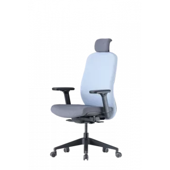 Up Up Athene ergonomic office chair Juoda, Pilka + Blue fabric