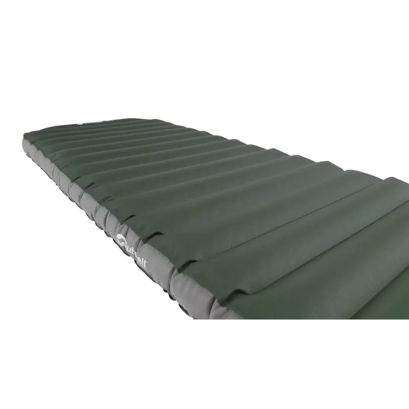 Vienvietis pripučiamas čiužinys Outwell 400123 — 1950×600×110 mm, poliesteris/PVC, žalias