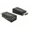 Adapteris-kontaktų keitiklis DeLOCK 65901 HDMI A į VGA ir 3,5 mm garso įvestis juodas
