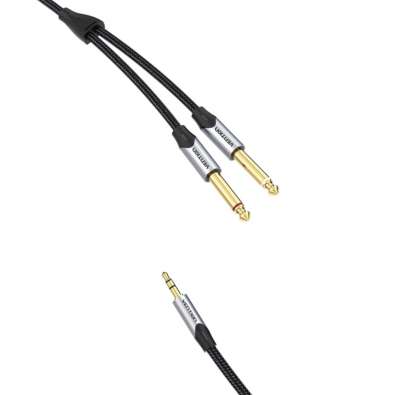 Audio kabelis Vention BARHL 3,5 mm mini lizdas į 2x 6,35 mm kištukai, 10 m