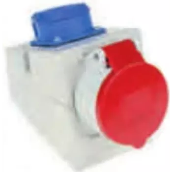 Pramoninis kištukinis lizdas Bachmann 910.002, 5P, 400 V, 16 A, IP44, polikarbonatas, mėlynas/raudonas/baltas