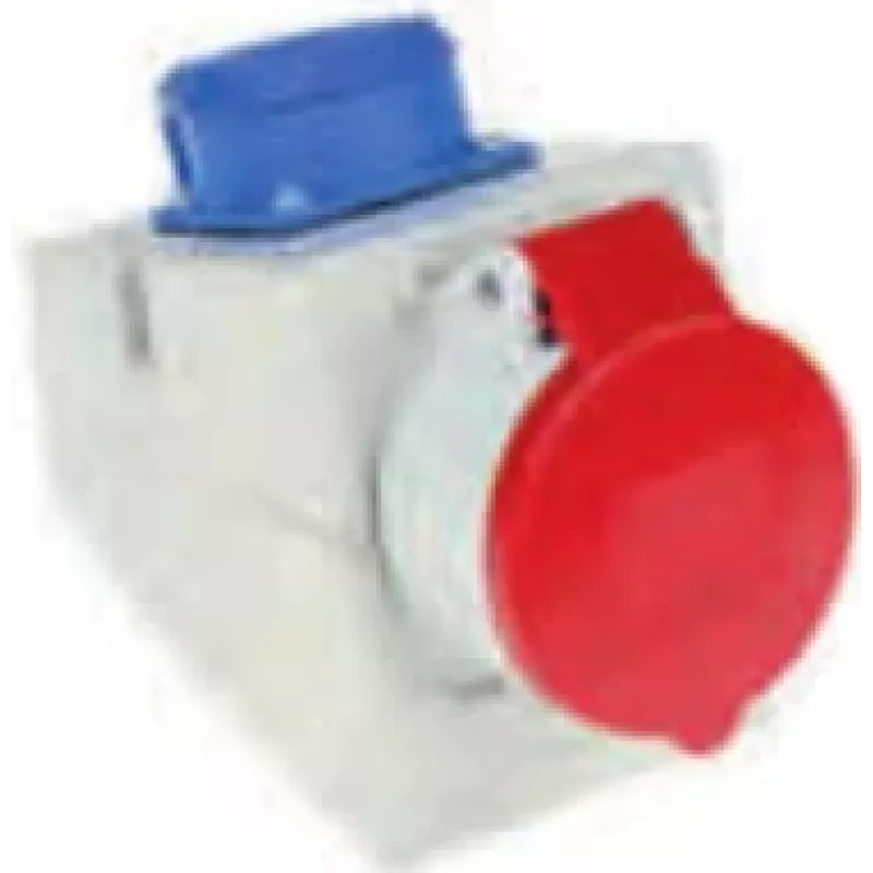 Pramoninis kištukinis lizdas Bachmann 910.002, 5P, 400 V, 16 A, IP44, polikarbonatas, mėlynas/raudonas/baltas