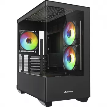 PC korpusas Sharkoon Elite Shark CM100 Tower Micro-ATX, be maitinimo bloko, juodas