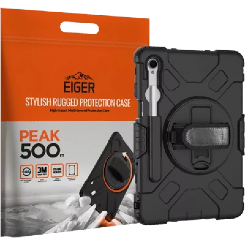 Planšetės dėklas Eiger Peak Samsung Tab S11 — atsparumas vandeniui iki 500 m, juodas