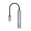 USB-C šakotuvas Tellur TLL321051 — aliuminis, 4 prievadai, pilkas