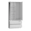 Topeshop SS-90 BIEL LUSTRO bedroom wardrobe/closet 5 shelves 2 durelės(s) baltas