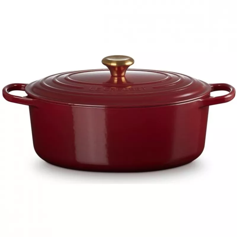 Le Creuset Signature ovali skrudintuvė 31 cm raudono vyno spalvos (21178319494441)