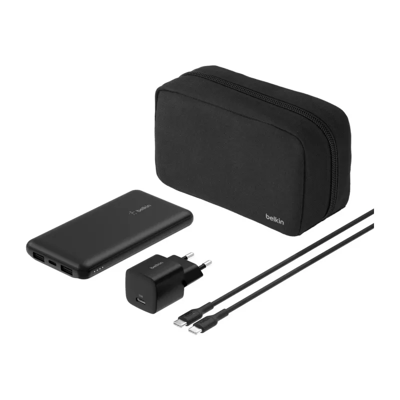 Belkin BoostCharge - Powerbank + AC maitinimo šaltinis - 10000 mAh - PD - 3 išvesties prievadai (24 kontaktų USB-C, 2 x USB)