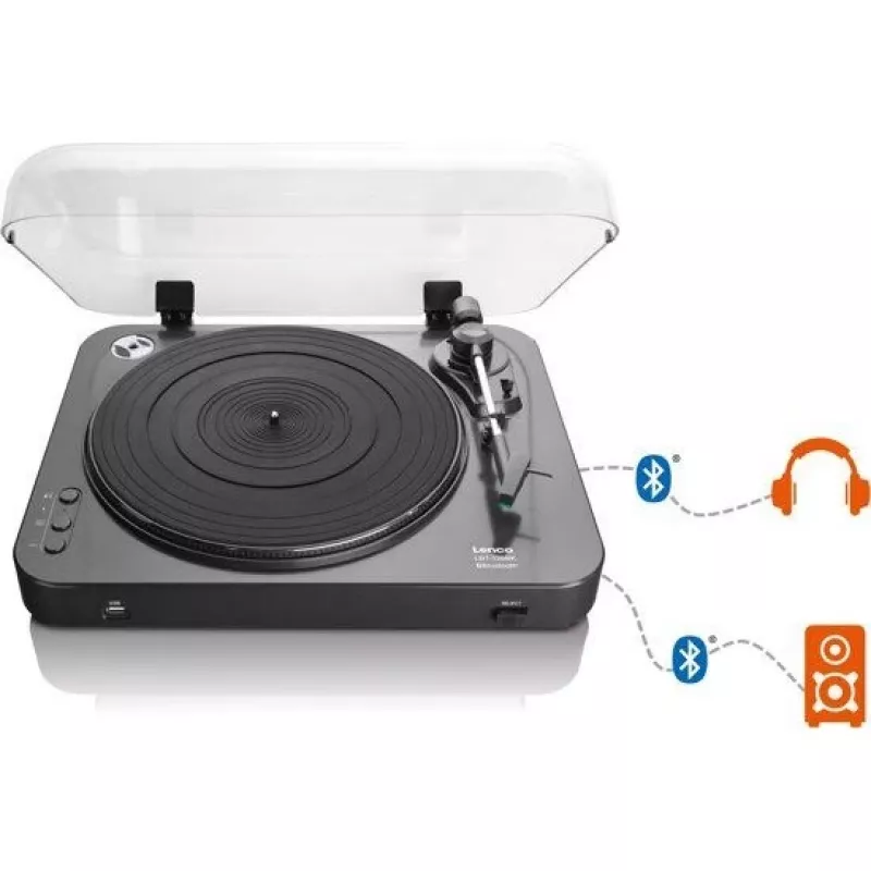 Belt-drive audio turntable Lenco LBT-120BK Juoda Semi Automatic