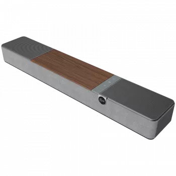 Garso juosta KLIPSCH Flexus CORE 100 — 2.1 kanalai, 100 W, įmontuotas žemų dažnių garsiakalbis, pilka/riešutmedžio