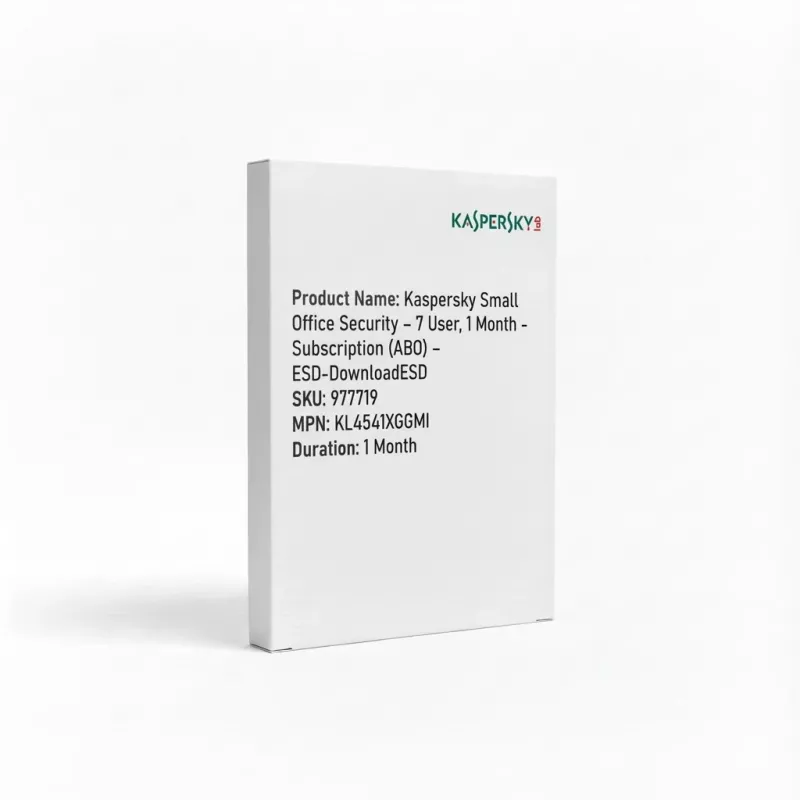 Kaspersky Small Office Security – 7 vartotojų, 1 mėnesio prenumerata (ABO) – ESD-DownloadESD