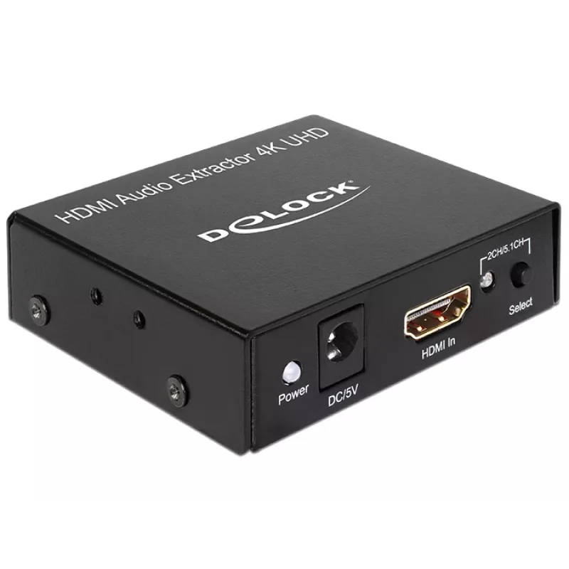 HDMI stereo / 5.1 kanalų garso išskyriklis 4K, adapteris juodas