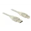 USB laidas DeLOCK 83893 USB 2.0 1,5 m USB A USB B permatomas