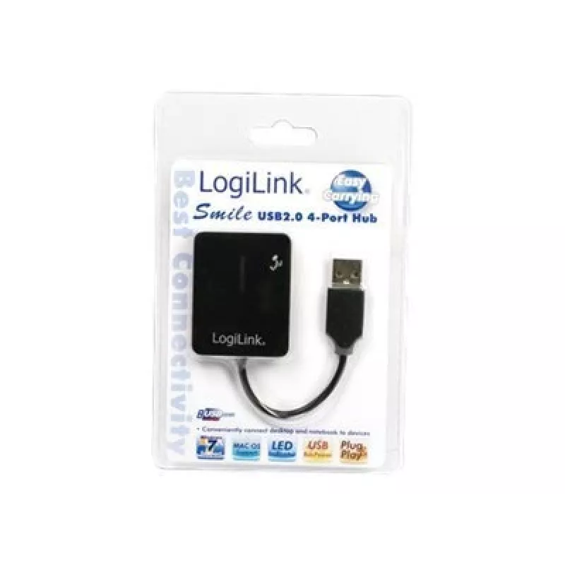 USB šakotuvas LOGILINK UA0139 — 4 prievadų USB 2.0, 480 Mbit/s, juodas