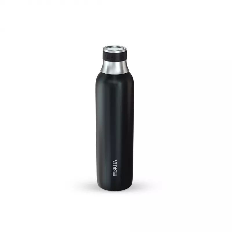 BRITA gazavimo butelis 650 ml, nerūdijantis plienas, juodas, tinkamas plauti indaplovėje