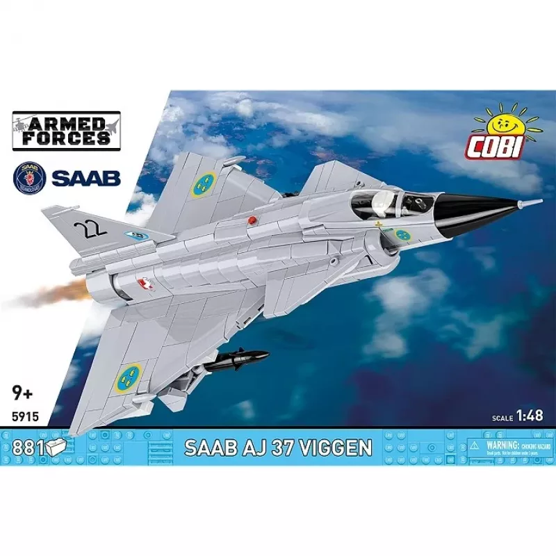 Cobi Blocks Saab AJ 37 Viggen 881 elementų konstravimo rinkinys