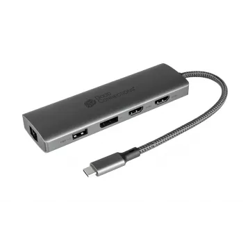 Alcasa HUB-C001A sąsajos šakotuvas USB Type-C 5000 Mbit/s antracitinis