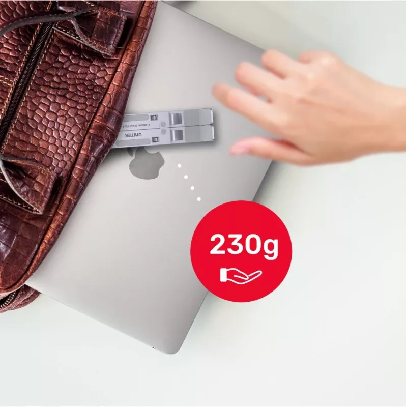 Nešiojamojo kompiuterio stovas UNITEK OT155SL sidabrinis aliuminis 13–41° pakreipimas