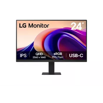 LG 24U631A-B kompiuterio monitorius 60,5 cm (23,8 colių) 2560 x 1440 pikselių Quad HD juodas