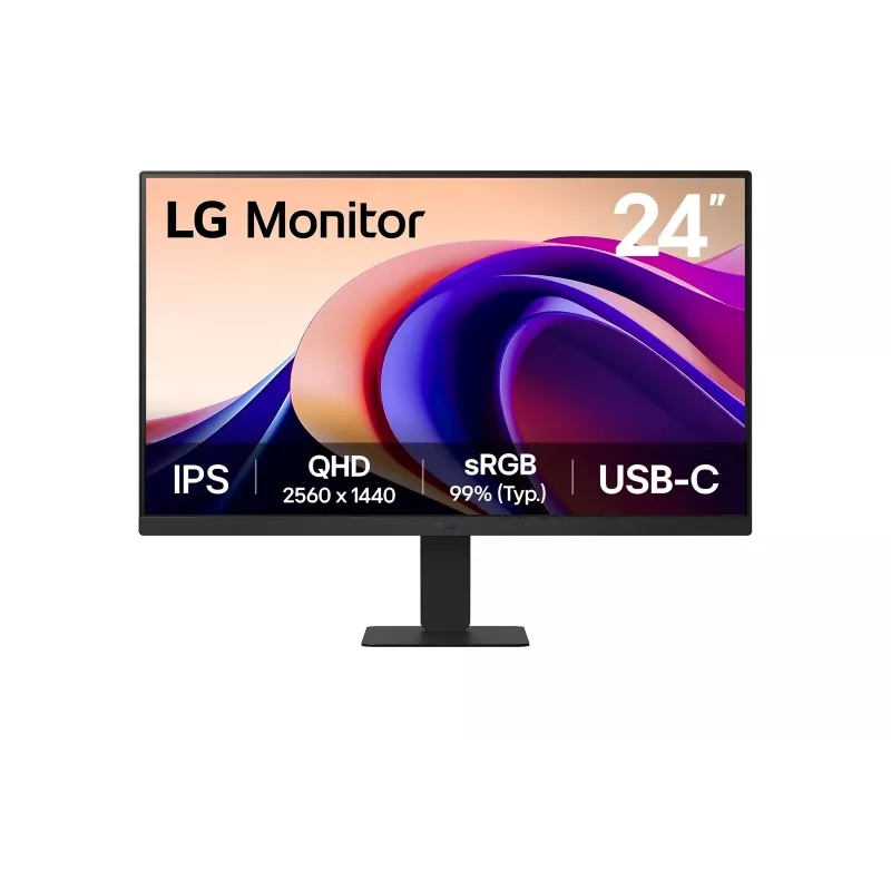 LG 24U631A-B kompiuterio monitorius 60,5 cm (23,8 colių) 2560 x 1440 pikselių Quad HD juodas