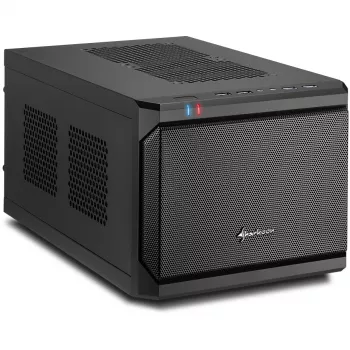 Sharkoon QB One Schwarz - Midi/Minitower ITX, Mini-ITX 3,5 - PC-/Server Netzteil Kühler - USB, USB 2.0, USB 3.0