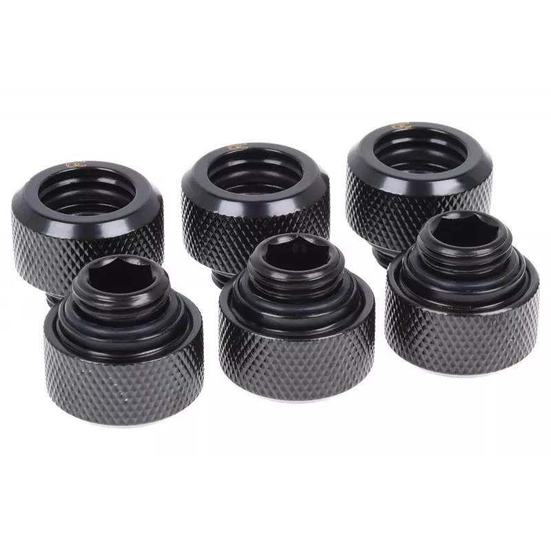 Jungiamųjų detalių rinkinys Alphacool 17377 — žalvaris, juoda, aukštis 16 mm, skersmuo 21 mm, skirta skysčio aušinimui