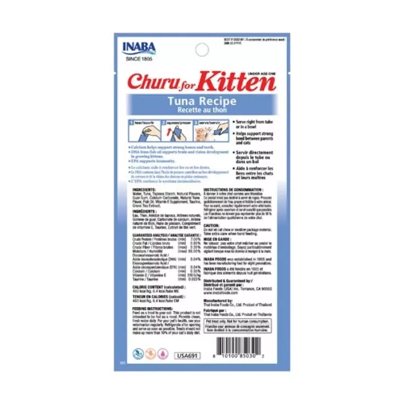 INABA Churu kačiukams tuno receptas - skanėstai katėms - 4x14g