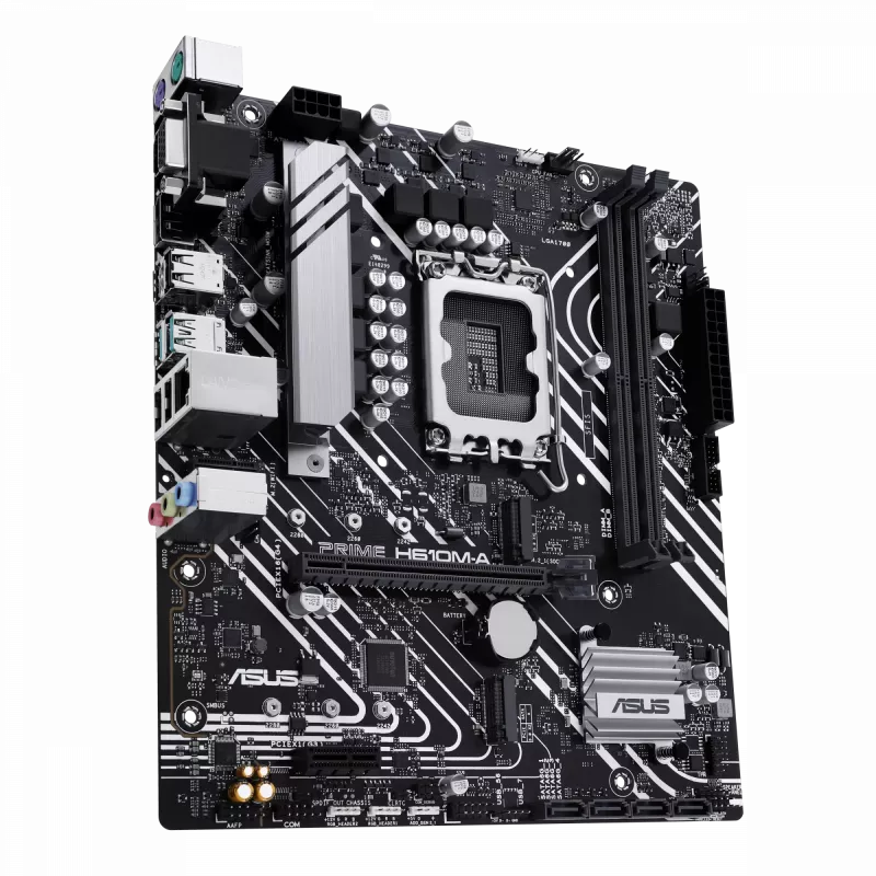 ASUS PRIME H610M-A R2.0 | Procesorių šeima Intel | Procesoriaus lizdas LGA1700 | Palaikomi kietųjų diskų sąsajos tipai M.2, SATA | SATA jungčių skaičius 4