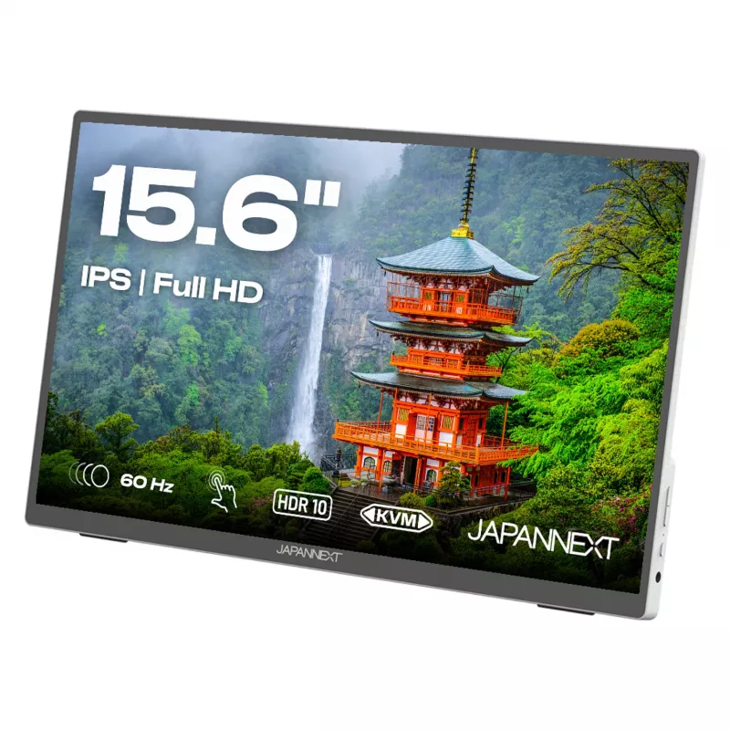 JAPANNEXT JN-MD-I156FHDR-T kompiuterio monitorius 39,6 cm (15,6 colių) 1920 x 1080 pikselių Full HD LED jutiklinis ekranas Pilka