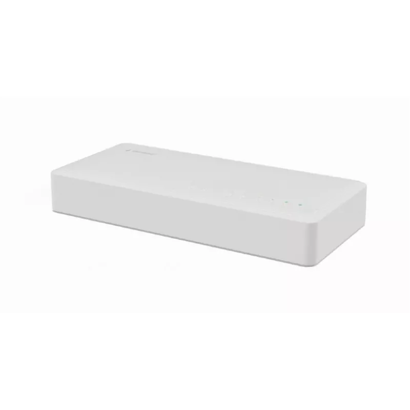 Nevaldomas komutatorius GEMBIRD NSW-G8-01 — 8× Gigabit Ethernet (10/100/1000), baltas, DC 5V