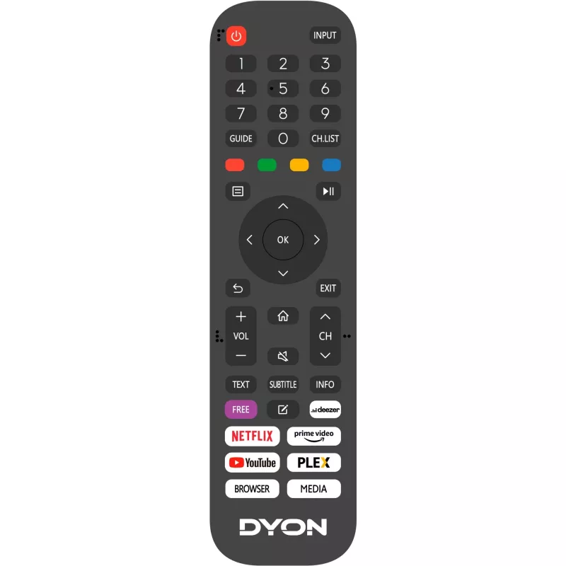 Dyon SMART 32 VX LED televizorius 80 cm 81,30 cm (32) DVB-T2, DVB-C, DVB-S2, HD ready, išmanusis televizorius, WLAN, CI+ juoda [Energijos klasė F] (D800214)