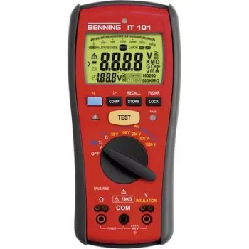 Benning izoliacijos testeris 20 G 50 VDC/100 VDC/250 VDC/500 VDC/1000 VDC 600 VAC TRMS AC (BENNING IT 101)