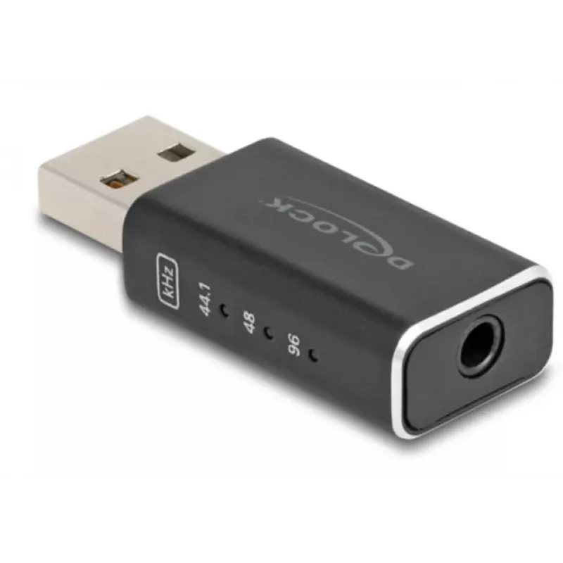 DeLOCK kabelio jungties adapteris USB 2.0 Type-A 3,5 mm 4 kontaktų juodas 68001