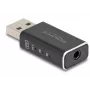 DeLOCK kabelio jungties adapteris USB 2.0 Type-A 3,5 mm 4 kontaktų juodas 68001