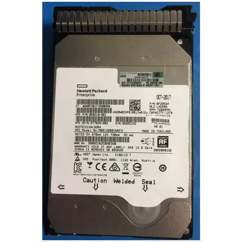 HDD HPE 12 TB 3.5 colio SAS 7200 RPM 882397-001