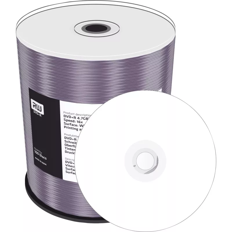 MediaRange Inkjet Fullsurface-Printable - 100 x DVD+R 16x - laikmena (MR414)