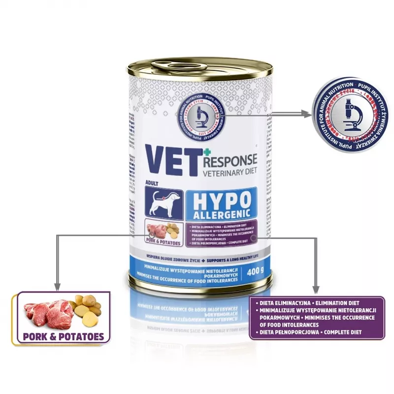 VET RESPONSE Hypoallergenic Pork - šlapias šunų maistas - 400 g