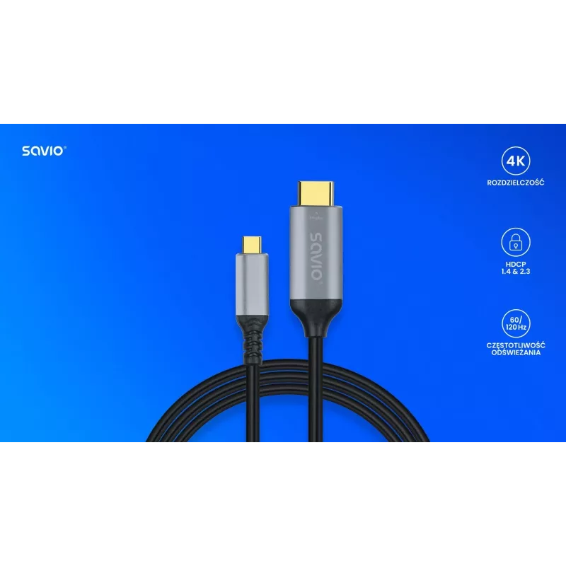Laidas USB-C į HDMI v2.0b, 3 m, varinis CL-184
