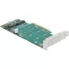 DeLOCK PCI Express x8 kortelė į 2 vidinius NVMe M.2 Key M lizdus su bifurkacija, žemo profilio