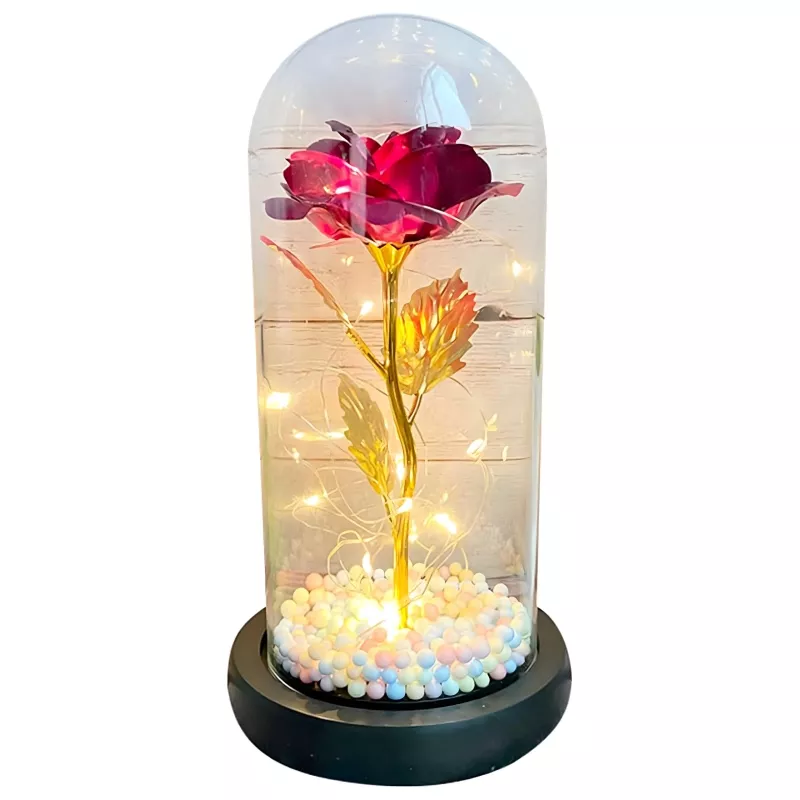 Amžina rožė stikle Extralink Home, raudonas LED švytėjimas
