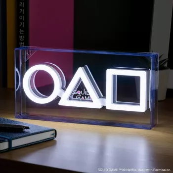 Stalinė ir pakabinama lempa Paladone LED Neon Light Squid Game dizaino PP13775SG
