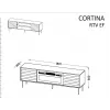 TV spintelė cama meble EF CORTINA 180×40×60 cm, viršus juodas, rėmas riešutmedžio