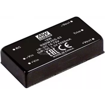 maitinimo adapteris Mean Well RSDW20G-03 — 20 W, įvestis 18–75 V, išvestis 3 V, RoHS