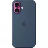 Silikoninis dėklas Apple iPhone 16 MagSafe Denim dangtelis mėlynas 6,1 colio