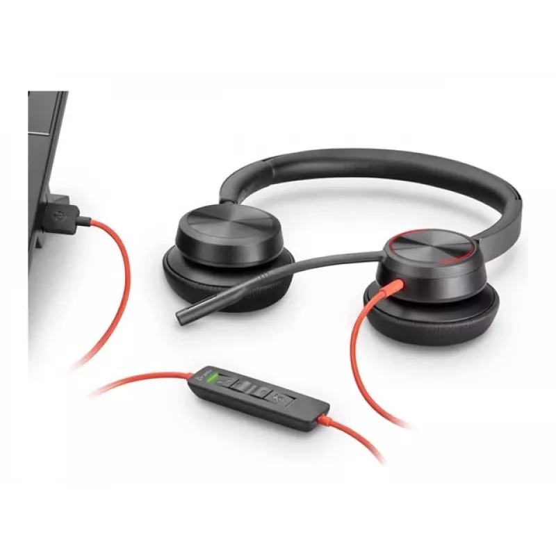 Lustinės ausinės POLY Juodawire C5220 laidinės USB-C biurui ir skambučių centrui