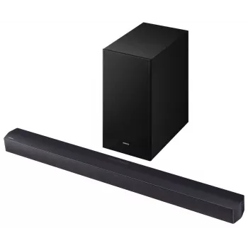 Soundbar Samsung HW-B450F/EN 2.1 kanalų Bluetooth su belaidžiu žemų dažnių garsiakalbiu, 300 W RMS, Dolby Audio, ARC